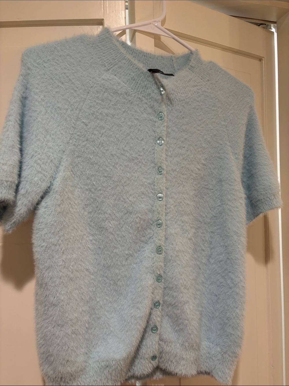 NWT Anthropologie Light Blue Button-Up Short Sleeve Cardigan